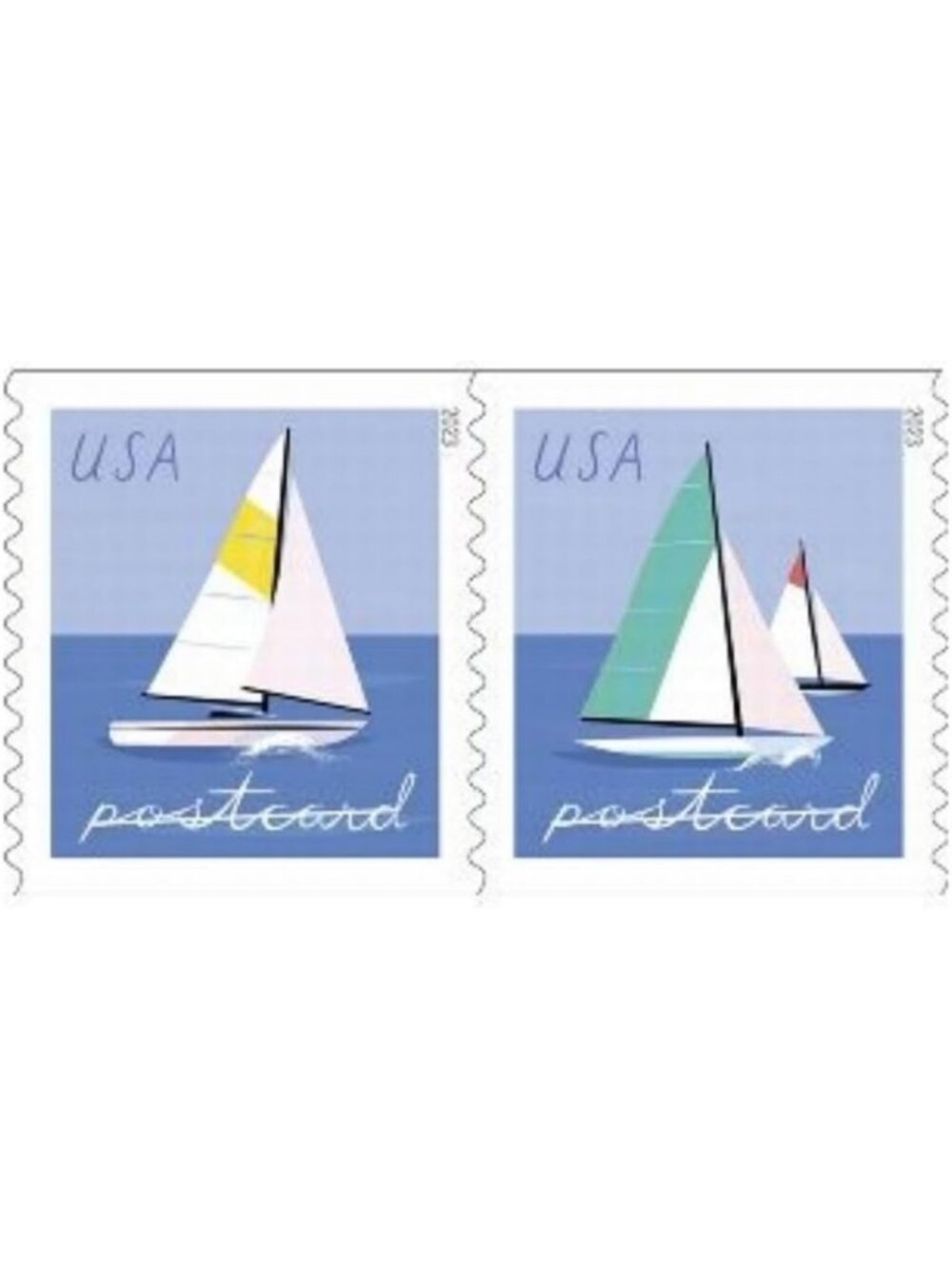 2023 Sailboats Postcard Stamps Roll of 100 - Non-Denominated Mail-Use Postage